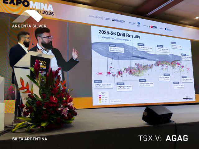 argentasilverag's tweet photo. Photos from CEO Joaquin Marias' presentation at the Mining Investment Americas forum, part of @Expomina Perú 2026, sharing El Quevar's story with investors from across the region. 

📈 TSXV: AGAG | OTCQX: AGAGF
#Argenta #ArgentaSilver #AGAGF #AGAG #silver #silvermine #PureSilver #SilverDiscoveries #SilverStocks