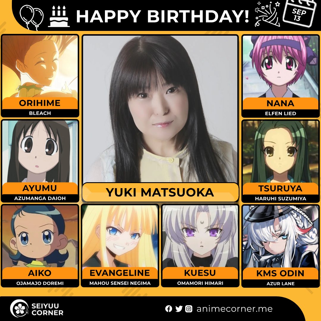 seiyuucorner's tweet photo. Happy birthday Yuki Matsuoka! 🎉 

Let's wish her all the best @seika_oda 

#YukiMatsuoka #松岡由貴 #松岡由貴生誕祭2026 https://t.co/XQtZBV1C6S