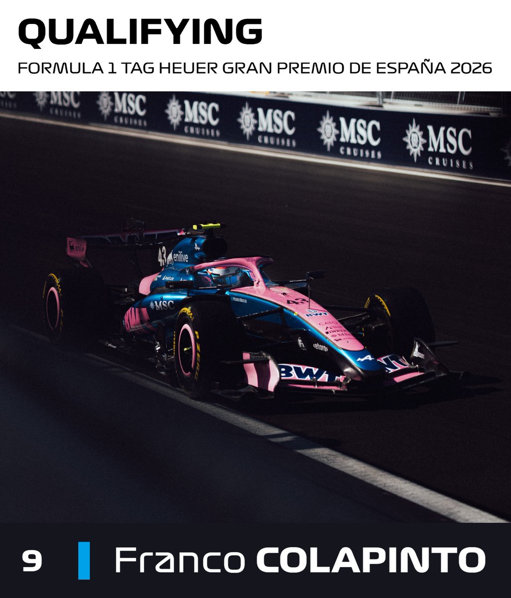 porquetendencia's tweet photo. "Franco":
Porque Franco Colapinto alcanzó la Q3 y finalizó en el puesto 9 de la clasificación para el #SpanishGP https://t.co/zXsSEtdW0D