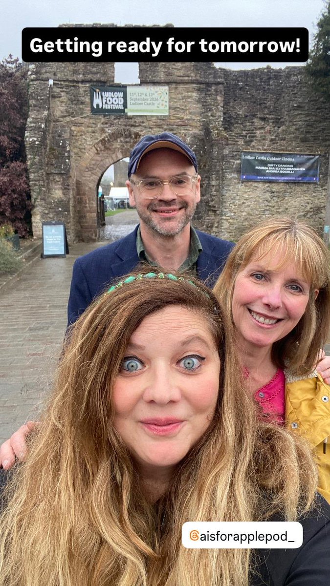 neilbuttery's tweet photo. What a day it was yesterday at @Ludlowfoodfest recording the first ever live episode of @aisforapplepod ! The theme? C is for Castle

Such a fun recording with @mrssbilton &amp; @Dr_Alessandra_P 

A huge thanks too to @NethertonNews for supporting us.

I hope we're allowed back! https://t.co/t2YGS2sCGJ