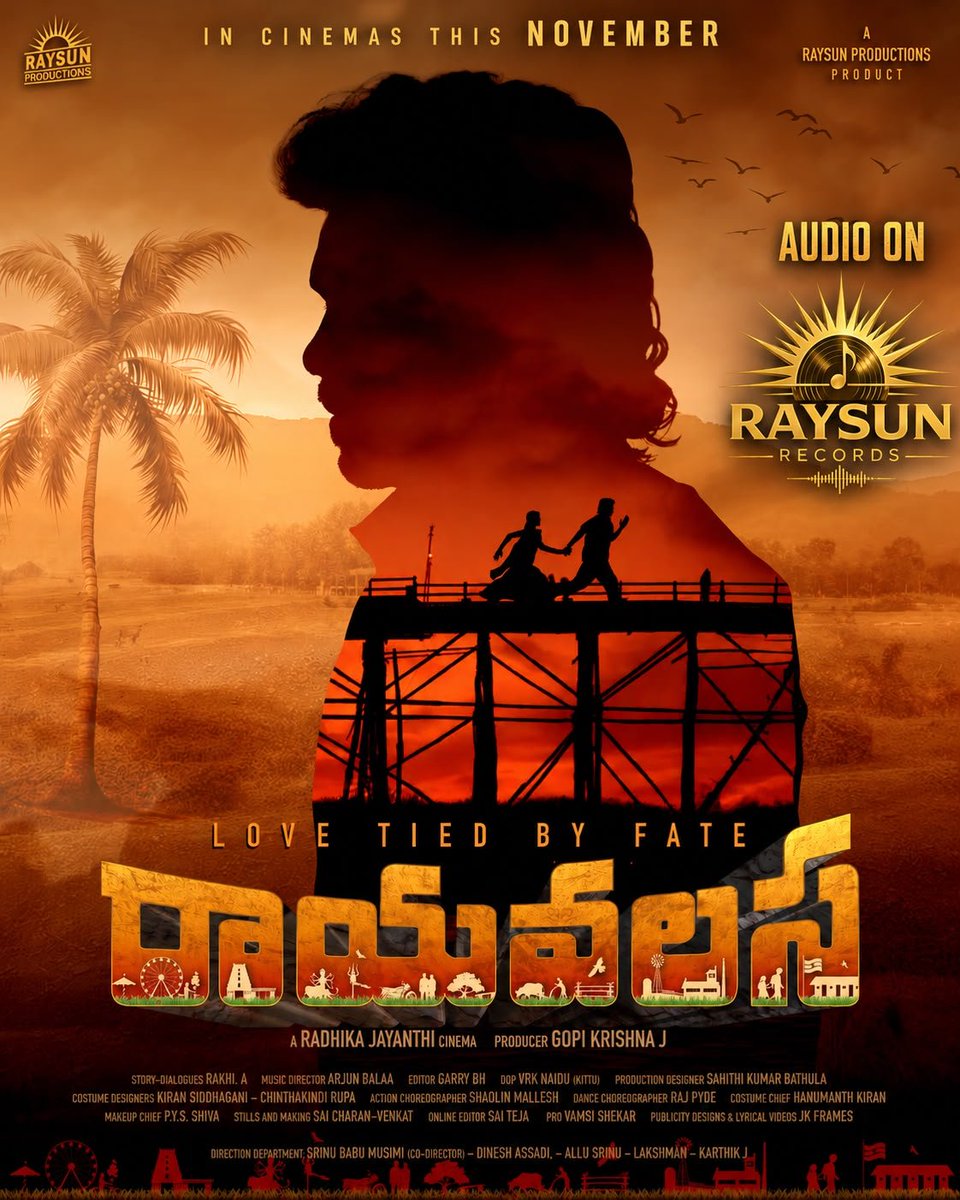 SaiReddyOffical's tweet photo. 🎶 THE WAIT FOR THE MUSIC BEGINS! 🔥

FIRST SINGLE COMING SOON!
Get ready for a musical blast!
 A  @jayanti_radha Cinema
 Produced by: #gopikrishnajayanti
 A @Raysunprod product
 Music Label: @RaysunRecords

 #RAYAVALASA — IN CINEMAS THIS NOVEMBER https://t.co/AwtCgOozzD