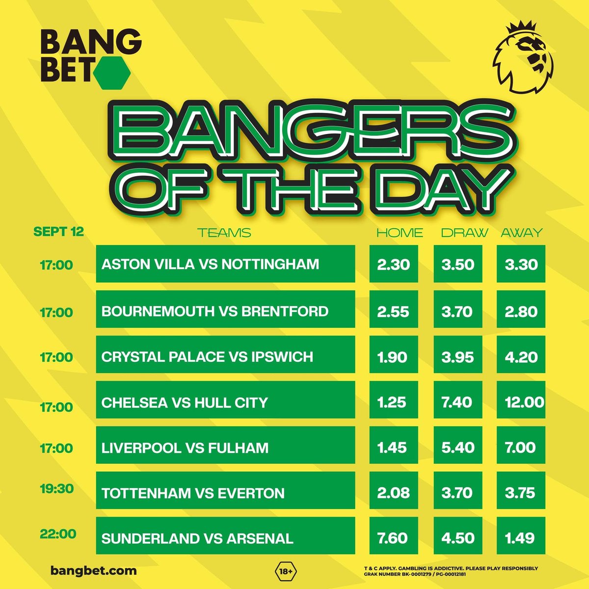 kabebz254's tweet photo. September 12 brings blockbuster clashes  Aston Villa vs Nottingham, Bournemouth vs Brentford, Chelsea vs Hull, Sunderland vs Arsenal. Lock in your slip now at https://t.co/ggb5uIW5iI! ⚽ https://t.co/sRueLL3xhk