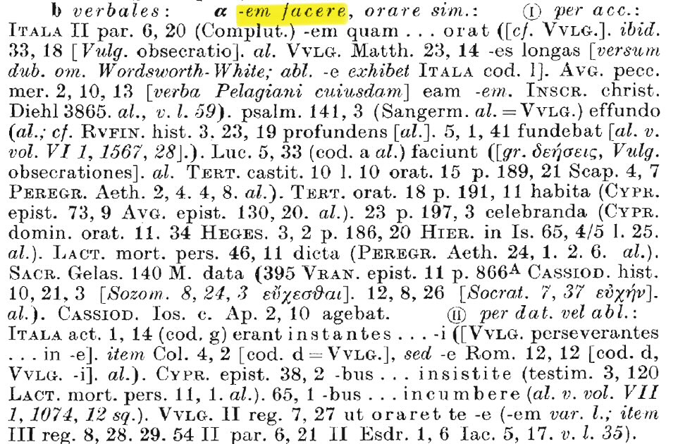VictoriusHispal's tweet photo. @elasterra @robertus_iul Saepissime quoque invenitur “orationem facere” ad notionem precandi significandam apud scriptores medievales, recte dicis. Vide, si quaesiveris verbum “oratio”, quid legatur in Thesauro Linguae Latinae retiali de hac iunctura: https://t.co/IynrOHX682