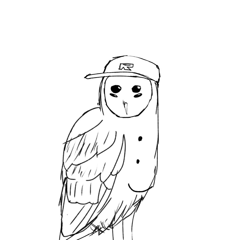 barberdudeguy's tweet photo. That one schlep fan: hey do u guys like my schlowl art thanks please don’t kill më 🥰 #schleptwt https://t.co/PZhpgEIJOT