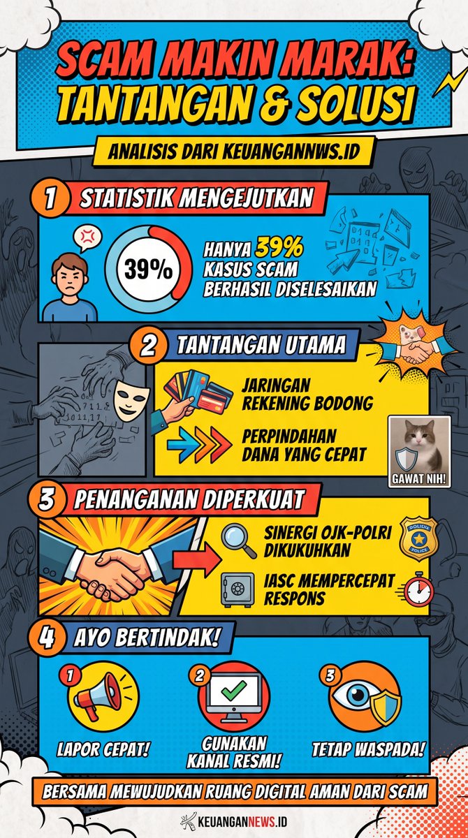 berita_in's tweet photo. Penanganan scam harus makin cepat dan efektif!

Jaringan rekening bodong dan perpindahan dana yang cepat jadi tantangan utama.

IASC &amp; sinergi @ojkindonesia  dan Polri terus diperkuat, percepat respons dan penyelamatan dana korban. https://t.co/rMTM700Z7M