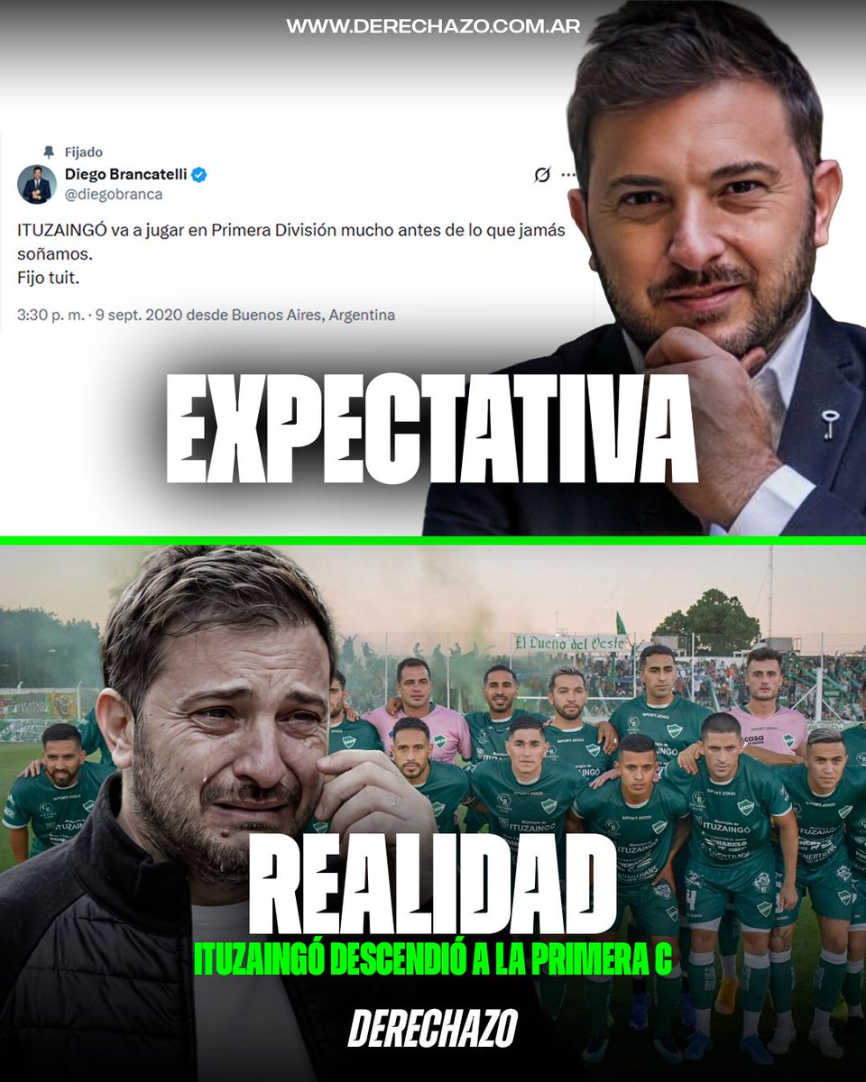 derechazoar's tweet photo. 🇦🇷🚨 LOS KUKAS DESTRUYEN TODO LO QUE TOCAN: El Club Atlético Ituzaingó, donde Diego Brancatelli es vicepresidente, descendió a la Primera C del fútbol argentino. https://t.co/R3o8tZnjBF