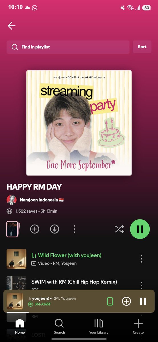 googiue's tweet photo. @ErilnaM30844 KAKK IKUTAN YAAAA NANTI RECENT PLAY NYA DI ATTACH JUGAA KALAU SUDAAAH 🤍

HAPPY NAMJOON DAYYYYYY!!
#OneMoreSeptemberWithRM https://t.co/dQmxZ17BJS