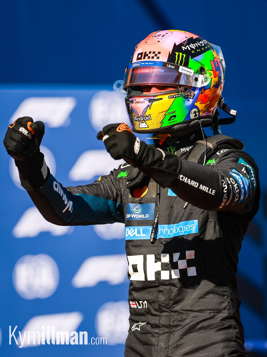 KymIllman's tweet photo. F*** YES!

That is what Lando Norris exclaimed on the radio after securing the first-ever pole position at the Madring for tomorrow's Spanish GP. The McLaren man was very happy with his lap, claiming it was one of his best to his team as he made his way back to parc ferme. He will start alongside Kimi Antonelli in tomorrow's race, with Max Verstappen behind.

#f1 #formula1 #spanishgp