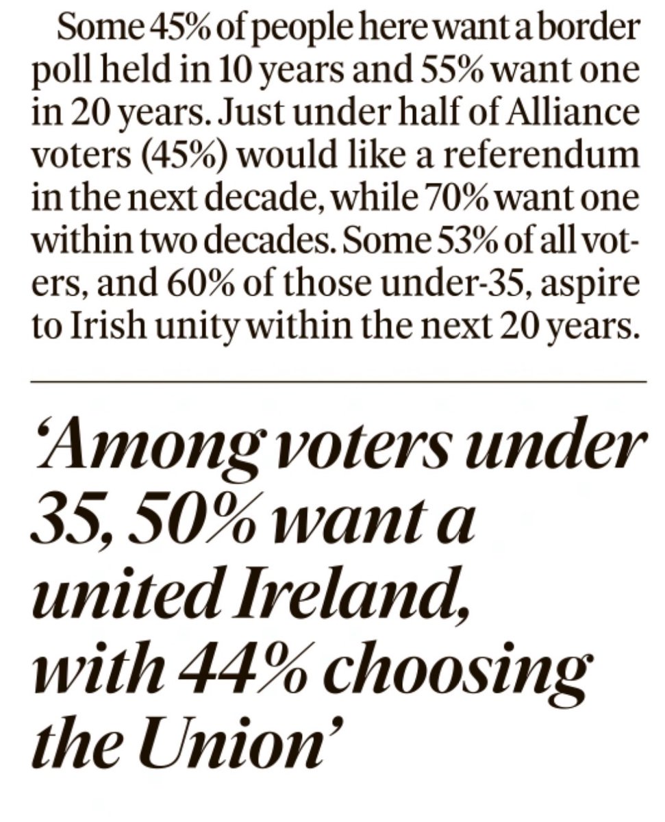 RosExile13's tweet photo. @johnredwood When the day comes, as it will, with 60% under 35 favouring unity (and that was Feb 2025), you’ll have no vote. https://t.co/4KykMiJ9ge