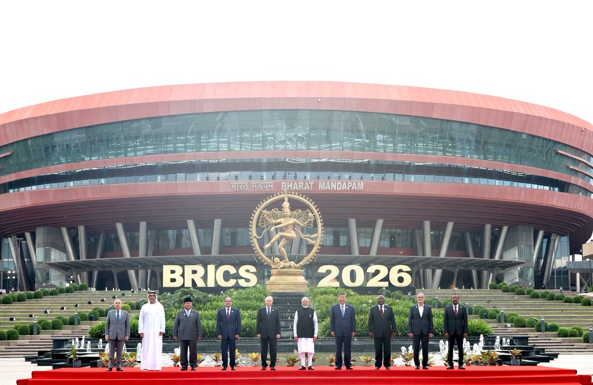 SMISHRS07's tweet photo. A BRICS driven by cooperation and committed to shaping a more inclusive and prosperous world.

With BRICS leaders during the Delhi Summit 2026. #BRICSSummit2026 https://t.co/o5ZKmVLt2V