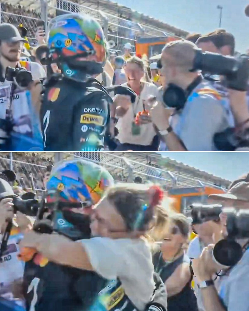 ESPNF1's tweet photo. Lando Norris ran straight to his mum after securing pole in Madrid 🥰 https://t.co/q9uvwSrLr5