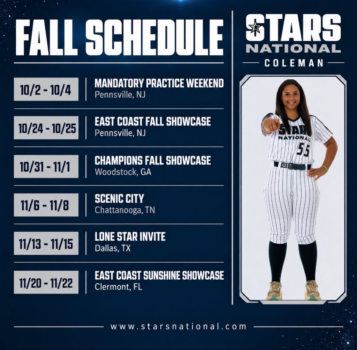 luciwhiting2027's tweet photo. FALL SCHEDULE DROP!! 
So excited to get back into the season with my girls! 

Let’s get to work! 

@StarsNat16U @StarsNatColeman @starsnationalfp @StarsMcQueeney @ParsonRena26654  @_coachrachel @CompleteGame @Coach_Avant @CoastRecruitsSB @CoastRecruits @DfwSho @SoftballDown @TopPreps @TOP_D1RECRUITS @SBRRetweets @SoftballDown @SoftballHome @SoftballRecruit @ExtraInningSB @LineDsoftball @WashPostHS @LegacyLegendsS1 @MDSTARS18DiMPar @d1fastpitch1 @SoftballClips @PlaySoftballNet @D1Softball @MSPtakeover @AScholarsBrand @YAthletesF @LvlUpSportsX @THEWOWSB @Get2CollegAth @AScholarsBrand @fastpitchwatch @SportPrepX @DirectRecruits @MaxImpactSports @SoftbalAmerica @los_stuff @BallGirlSports @nlevelsports @DiamondAddicts @TopPreps @CoastRecruits @CoastRecruitsSB @SBRRetweets @SunilSportsNews
