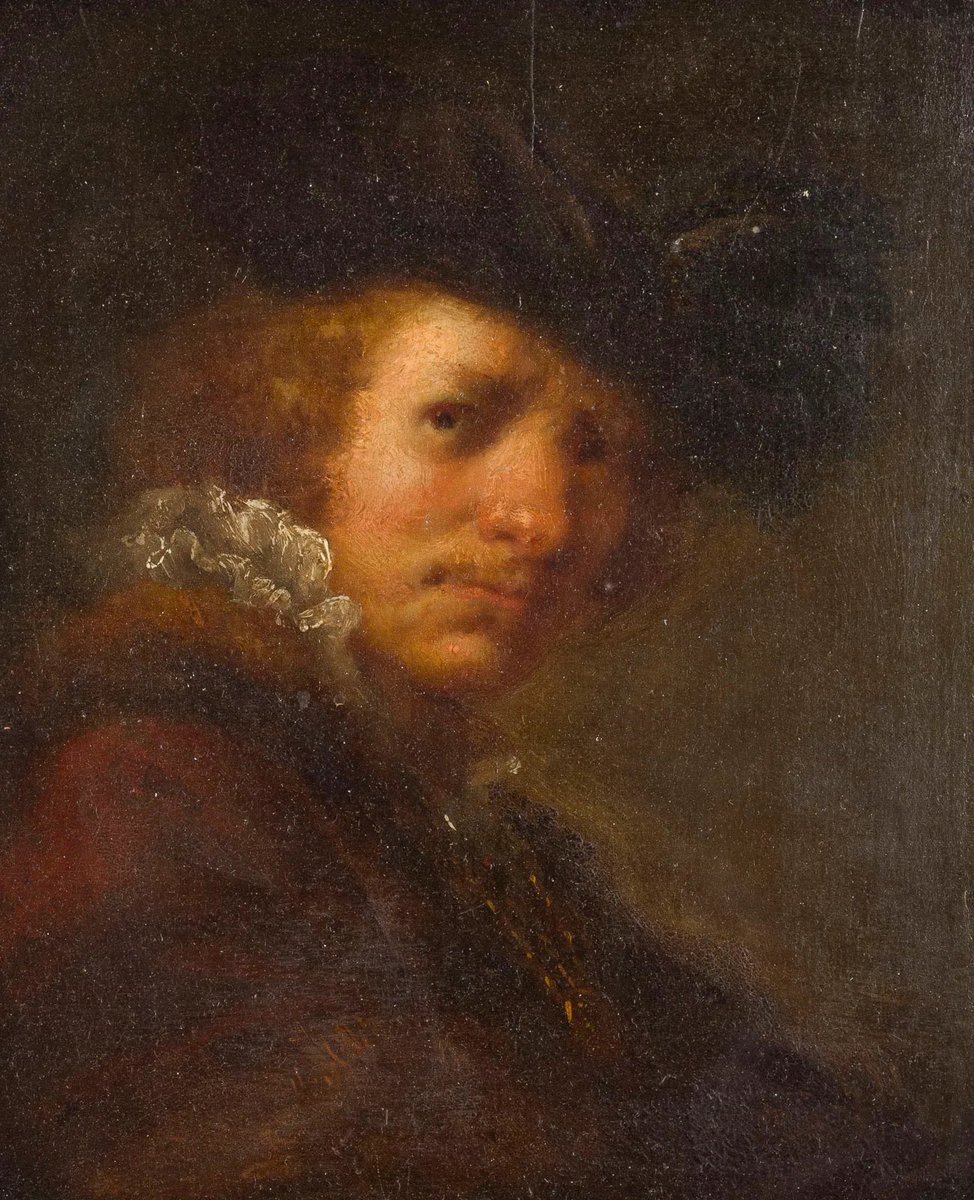 JMORENONYS's tweet photo. ¿SLEEPER? Sé veía venir. En Alemania  salía hoy a pujas por unos modestísimos  150 € esta pequeña tabla de roble (21,5 x 17,5 cms), de taller/seguidor de Rembrandt. Este pequeño (¿Auto?)Retrato, de calidad excepcional, ha volado hasta los 22.000 €. ¿Volveremos a saber de él? https://t.co/GJxRNJfw5K