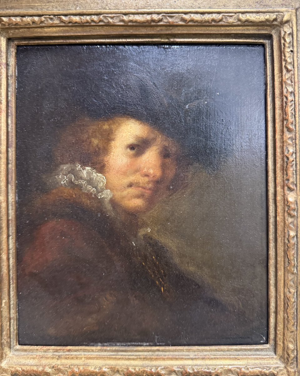 JMORENONYS's tweet photo. ¿SLEEPER? Sé veía venir. En Alemania  salía hoy a pujas por unos modestísimos  150 € esta pequeña tabla de roble (21,5 x 17,5 cms), de taller/seguidor de Rembrandt. Este pequeño (¿Auto?)Retrato, de calidad excepcional, ha volado hasta los 22.000 €. ¿Volveremos a saber de él? https://t.co/GJxRNJfw5K