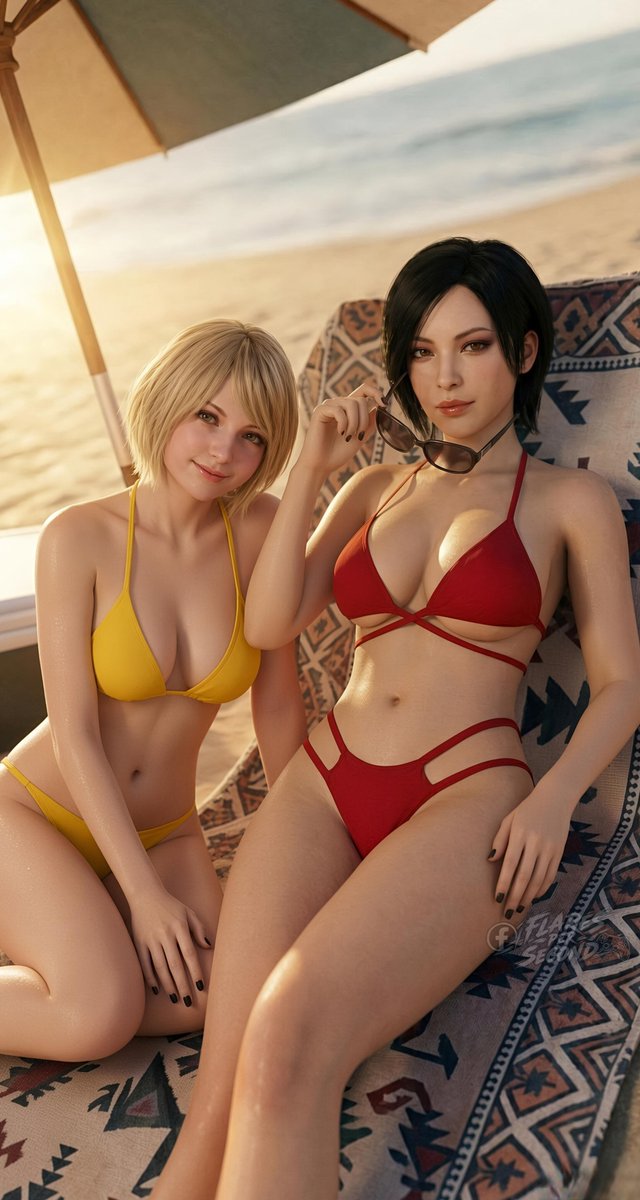 flarespersecond's tweet photo. 🔥 Ashley &amp; Ada — two iconic Resident Evil beauties bringing serious summer vibes. ☀️❤️💛
#AshleyGraham #AdaWong #ResidentEvil #RE4 #ResidentEvil4 #GamingGirls #FlaresPerSecond https://t.co/1R802n2HZT