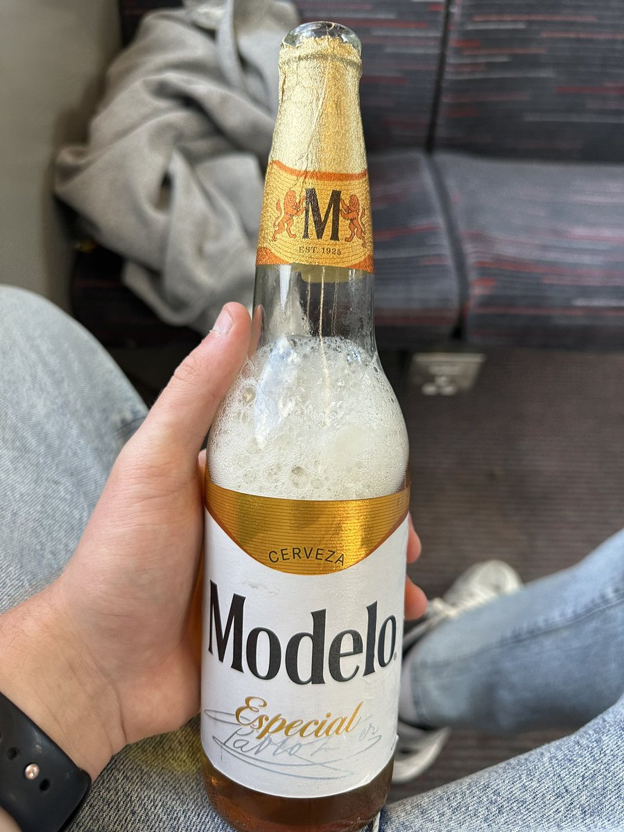 john_drake__'s tweet photo. Solo train beer? Not one I’ve done before, but it’s going down a treat 🤭

#MarmoushHatrick https://t.co/SBthivRaHS