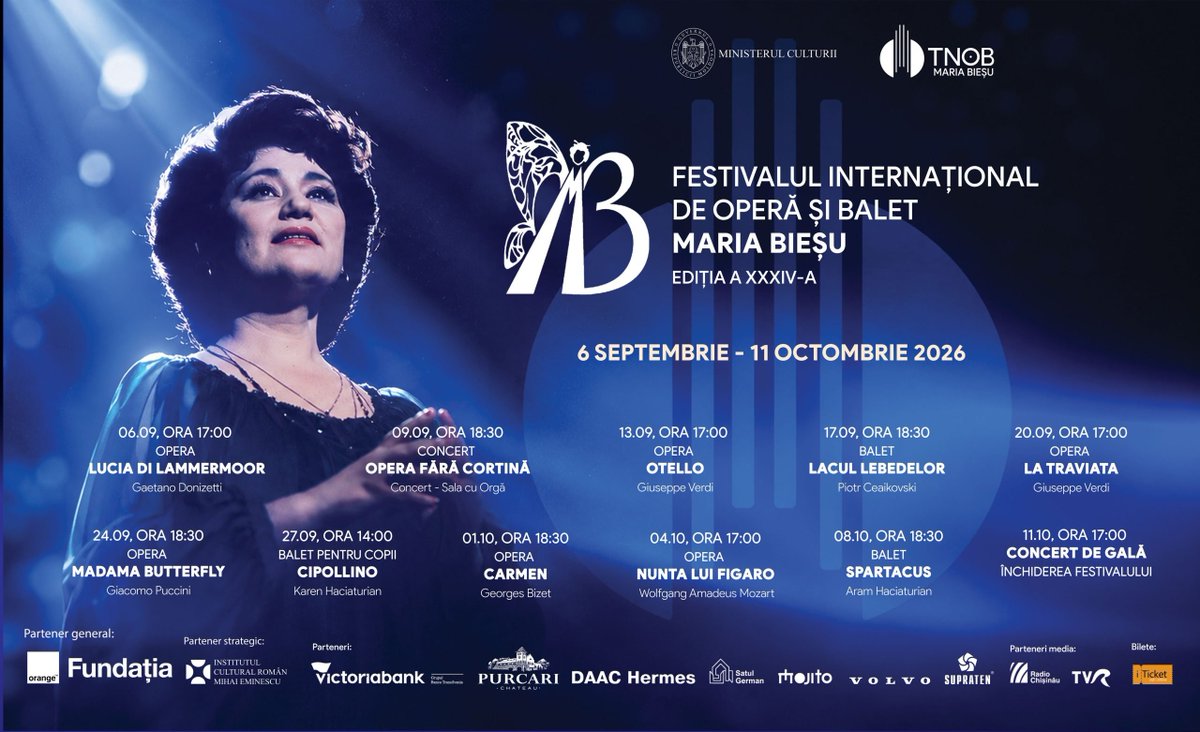 AnaCristinyx's tweet photo. Festivalul Internațional de Operă și Balet „Maria Bieșu” continuă la Chișinău. 🎼
Unul dintre cele mai importante evenimente dedicate operei și baletului din Moldova revine și în această toamnă.
#MariaBieșu #Operă #Balet #Moldova https://t.co/hJ0WuUVyMr