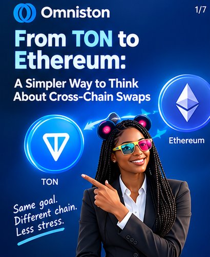 DeFiFemmeX's tweet photo. 𝗙𝗿𝗼𝗺 𝗧𝗢𝗡 𝘁𝗼 𝗘𝘁𝗵𝗲𝗿𝗲𝘂𝗺: 𝗔 𝗦𝗶𝗺𝗽𝗹𝗲𝗿 𝗪𝗮𝘆 𝘁𝗼 𝗧𝗵𝗶𝗻𝗸 𝗔𝗯𝗼𝘂𝘁 𝗖𝗿𝗼𝘀𝘀-𝗖𝗵𝗮𝗶𝗻 𝗦𝘄𝗮𝗽𝘀

1/ I was testing a cross-chain swap from TON to Ethereum, and something caught my attention.

I expected to first think about which bridge to use, move my asset across, and then worry about swapping whatever asset I received.

But with @ston_fi's Omniston, I was looking at the asset I wanted to receive on @ethereum from the start.

That made the whole process feel different to me.

Instead of focusing on how to move the asset first, I was focusing on the final result.

That made me look into what was actually happening behind the swap.

🧵Here’s what I found. 👇

#STONfi #Omniston #CrossChain #DeFi #TON