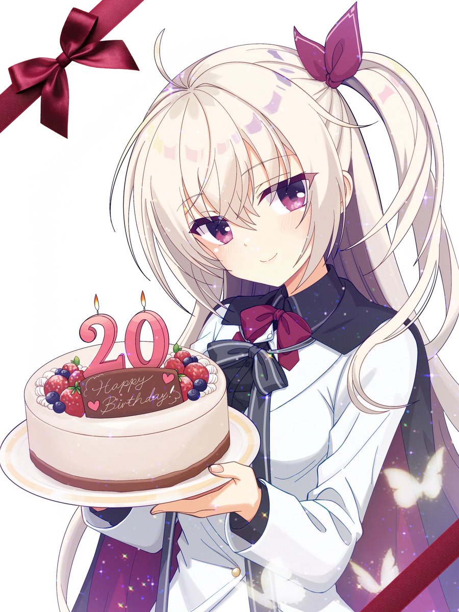 NERD0817's tweet photo. 『 喫茶ステラと死神の蝶 』 より明月栞那さんのイラストになります。

私の誕生日にわざわざケーキを買ってくださった方が本日誕生日ですので⛄️🌸 https://t.co/yR2PoBBXMb