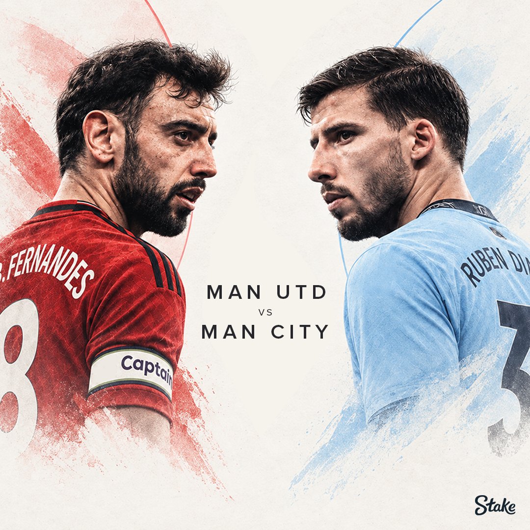 StakeIND's tweet photo. Manchester Derby. No love lost. 🔴🔵

Which player scores the first goal? Drop your pick 👇

Guess correctly and a few of you could take ₹2,000 each home💰

Answer before kick off.

Sunday. 9 PM IST. https://t.co/P21pY77hOa