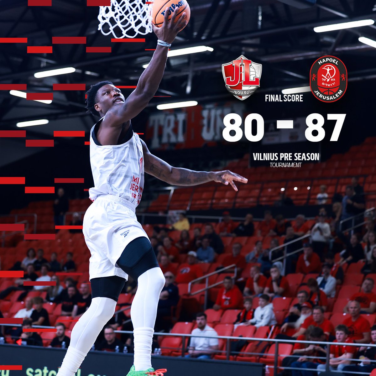 HapoelJerusalem's tweet photo. הפועל מנצחת את בורג במסגרת טורניר ההכנה בוילנה 🔴⚫ https://t.co/2my1lccDW4