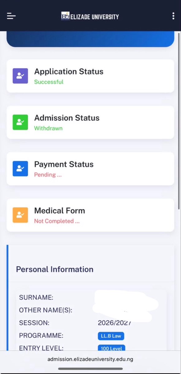 phlurx1's tweet photo. Just putting this out here for when someone searches Elizade University.
My sister was offered admission and it was withdrawn after paying acceptance fee. https://t.co/EKGTbSDcyv