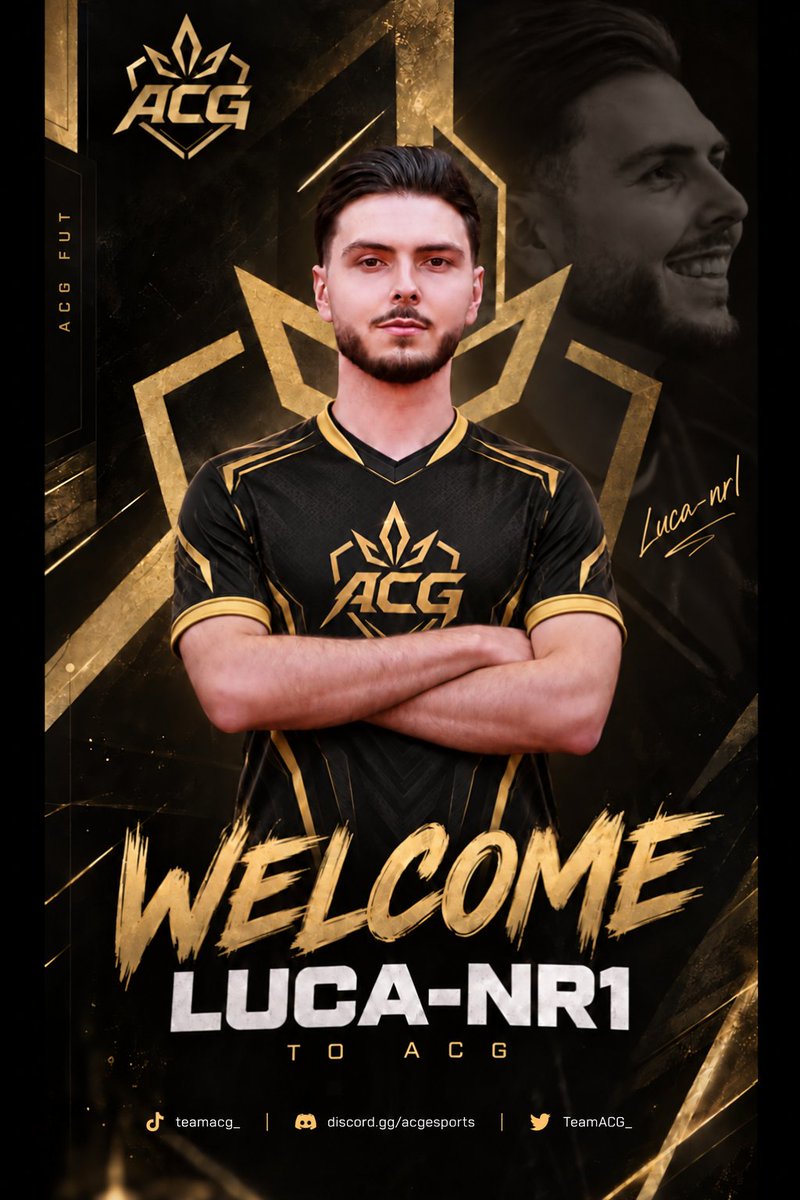 TeamACG_'s tweet photo. ACG FUT starts here 💛🖤

We’re proud to announce Luca-NR1 as the newest member of ACG, representing us in Ultimate Team for FC27.

The first signing of ACG FUT.
Welcome to ACG, Luca. 👑

#TeamACG | #FC27 | #FUT https://t.co/cCSPQkIM7J