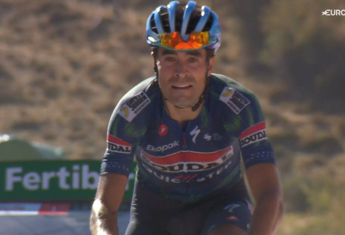 NairoInGreen's tweet photo. Landa crying as he crosses the finish line, how can you not be romantic about cycling man https://t.co/O1ew5SSz9Y