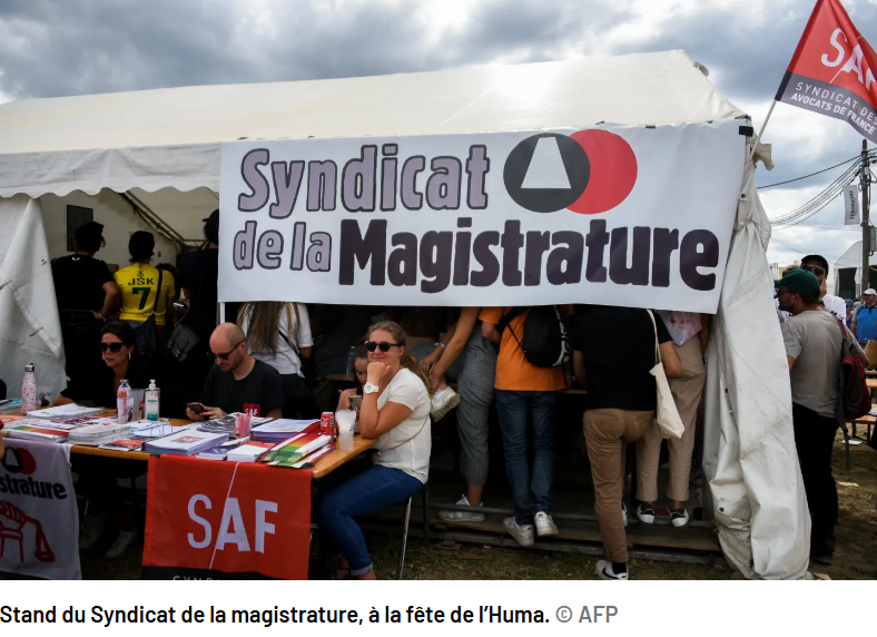 FredGaulois's tweet photo. C'est la 4ème année consécutive que le syndicat de la magistrature participe à la fête de l'huma.
On dissout quand cette officine d'extrême gauche?
La justice doit rester apolitique, point barre. https://t.co/AV6n8s4b7m