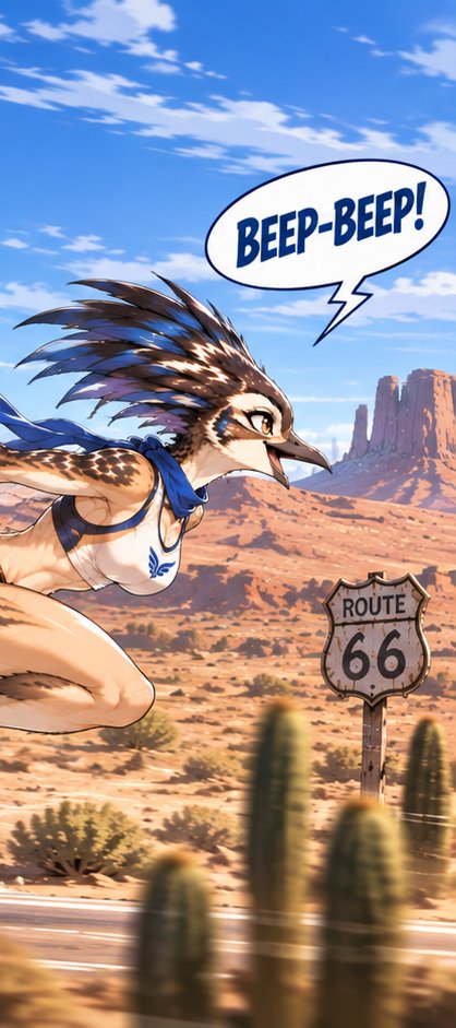 BushituAnkoku's tweet photo. ロードランナー娘🐦🐺
#Furry #Kemono https://t.co/4rQ026Y5Lj