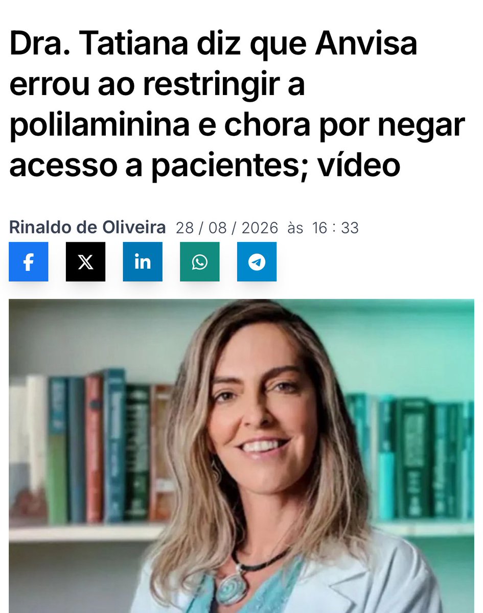 LeopoldinaDom's tweet photo. ANVISA do Governo Lula nega uso de polilaminina por curar e por possivelmente afetar contratos com farmacêuticas. 

VAI APERTAR O 13? https://t.co/RGPK4tC5Z5