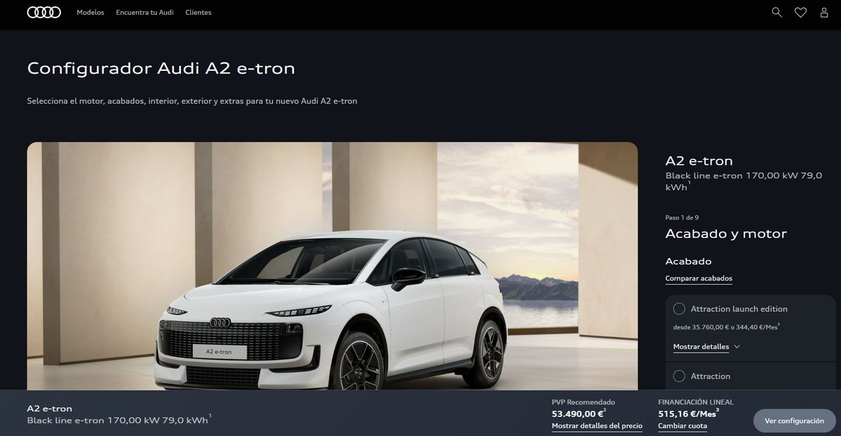 joseluisportela's tweet photo. Un ejemplo más de por qué Europa fracasará en automoción.
Audi A2, un coche pequeño, con batería de 79 kWh desde 53.000 €.

Por ese precio puedes comprar un Tesla o numerosos coches chinos más grandes, mejor equipados y tecnológicamente superiores.

El enemigo lo tienen en casa https://t.co/JgdfL9n2as