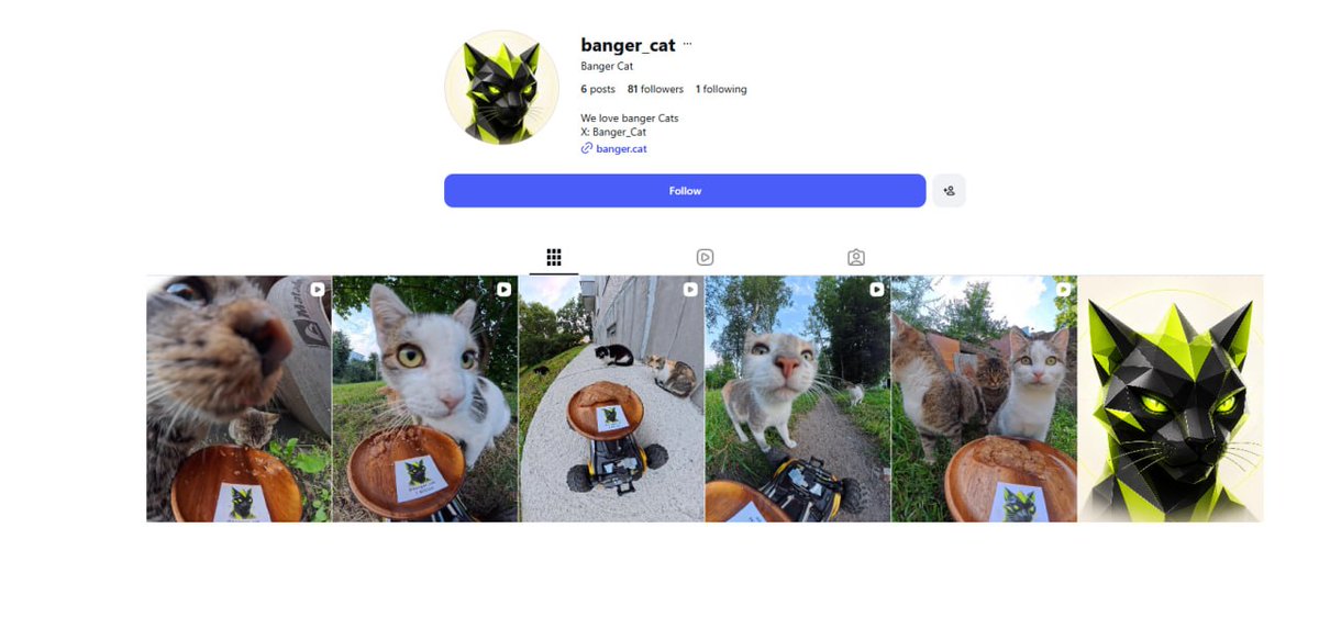 Banger_Cat's tweet photo. Follow Banger Cat on Instagram:

https://t.co/AhQrkOchsr

The first memecoin that feeds cats on Robinhood🐱

$BANGERCAT is a token with a real purpose. https://t.co/b2mmjPZmyb