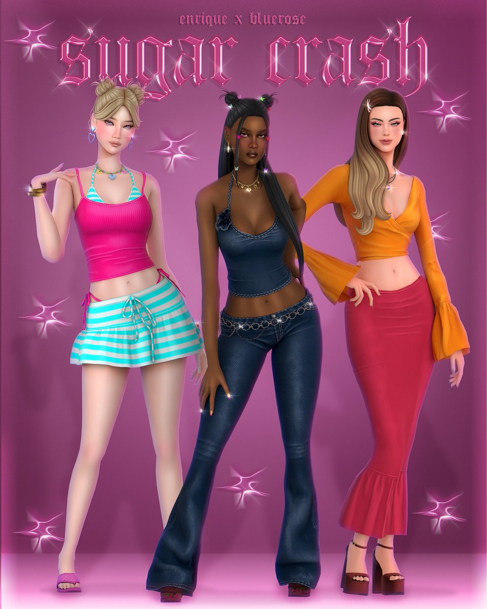 Enriques4cc's tweet photo. 🩷 Sugar Crash 🩷 by enrose ft. bluerose

We created a brand new collection inspired by the iconic fashion of the early 2000s for your sims. We had so much fun bringing this nostalgic era to life, and we hope you love styling these pieces as much as we loved making them. 🤍🫶 https://t.co/opuFpxMVEB