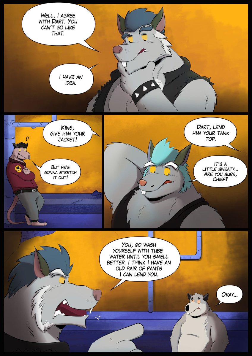 Changedbass's tweet photo. Generic Rat Love - Part 1/2
🐀❤️
                    ------
(Spanish Version below.)
Characters belong to @COWCATGames  #Broktheinvestigator

Leave in the comments your favorite character from Brok the investigator and The brawl bar. 🐻
Part 2 next week. https://t.co/aPJstLxGb3