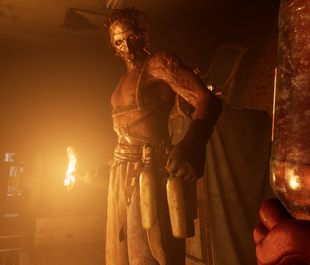 YahSatin's tweet photo. looking at the bottle in my hand like he's daring me to throw it 
(unfortunately i'm weak and don't like hitting him :c) 
#theoutlasttrials #outlasttrials #outlasttrialspitcher #pitcher https://t.co/eavptKddIN
