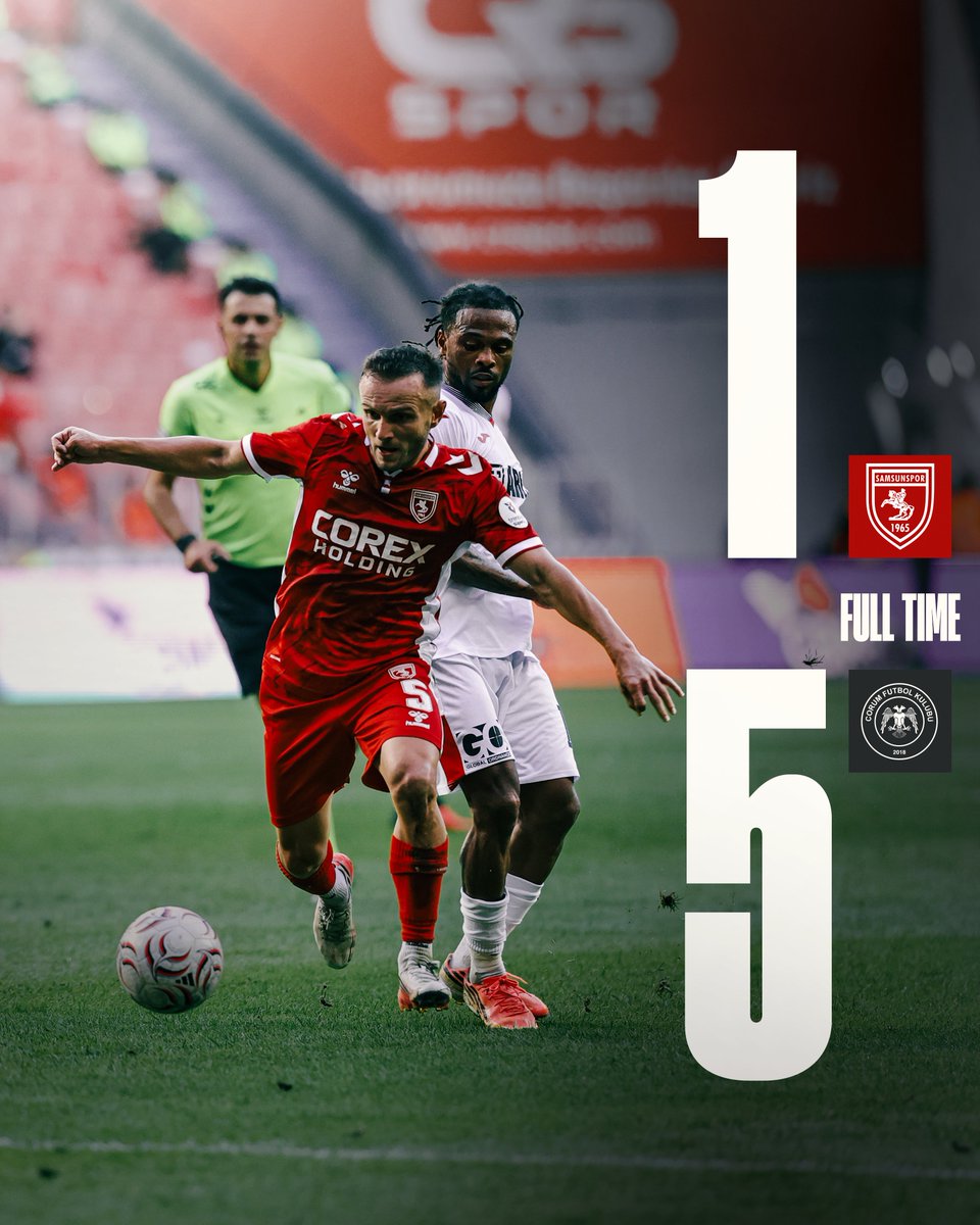 Samsunspor's tweet photo. ⏱️ 90+2' :  Maç bitti

#Samsunspor #AtatürklüArma #SAMvÇFK https://t.co/XriWANrXSI