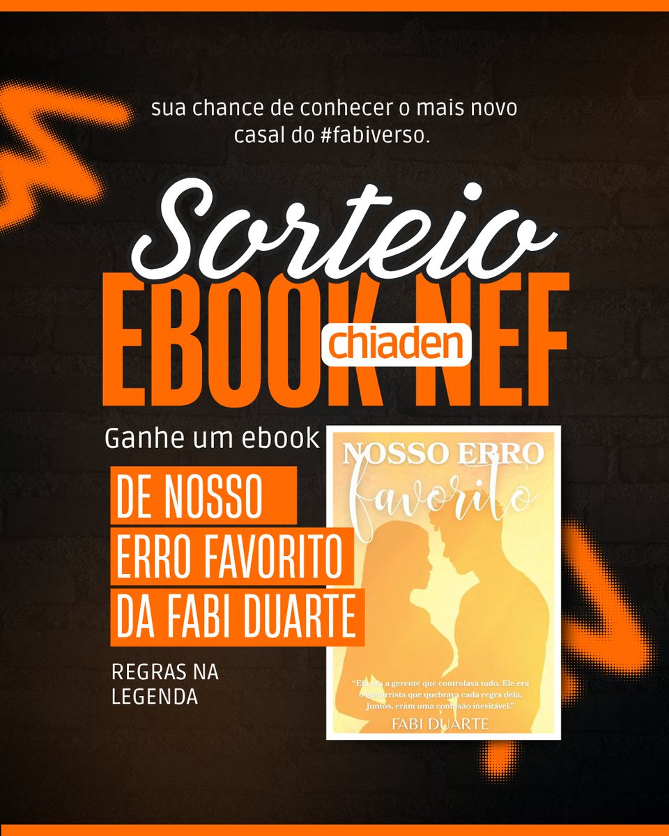 acervodafabi's tweet photo. ⚠️ ALERTA DE SORTEIO ✨

Valendo 1 ebook de "Nosso Erro Favorito" da Fabi Duarte.

Regras:
- estar seguindo a @fabidescreve 
- dar RT e FAV nesse post. 
- comentar “estou participando”. 

Resultado: 13/09. 🧡 https://t.co/NarX9iAVSL