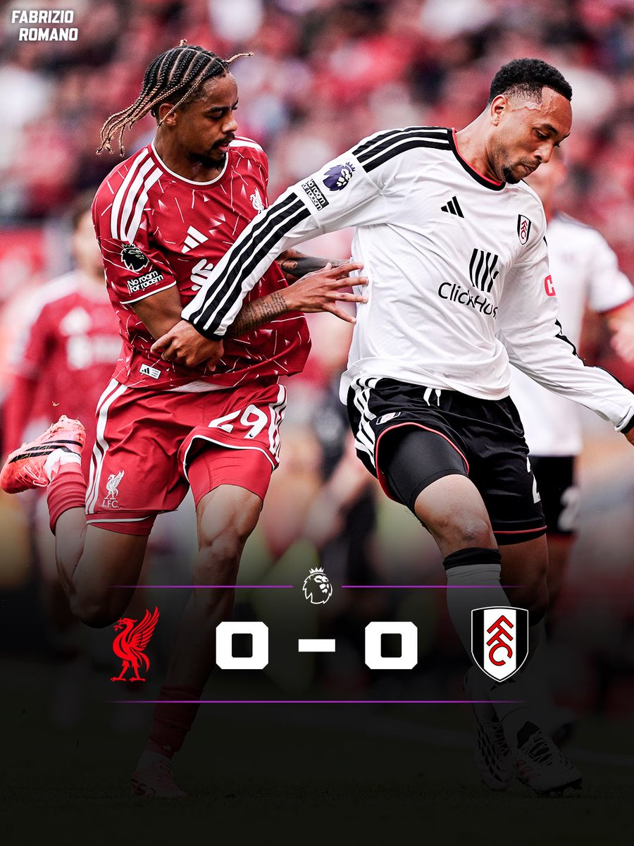 FabrizioRomano's tweet photo. 🚨 Third draw in four PL games for Liverpool, first point for Alvaro Arbeloa as Fulham coach!

Who’s been your Man of the Match? https://t.co/OGF10i7YGB