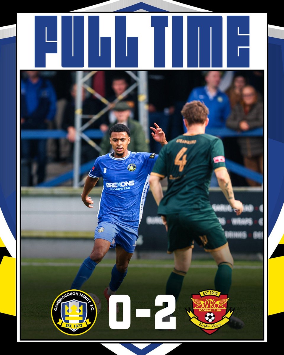 GainsTrinityFC's tweet photo. FULL TIME |
Defeat by two goals to nil for the #HolyBlues
The Carlilse Street Stand stay with the team at the end. https://t.co/GoykUS7C3t