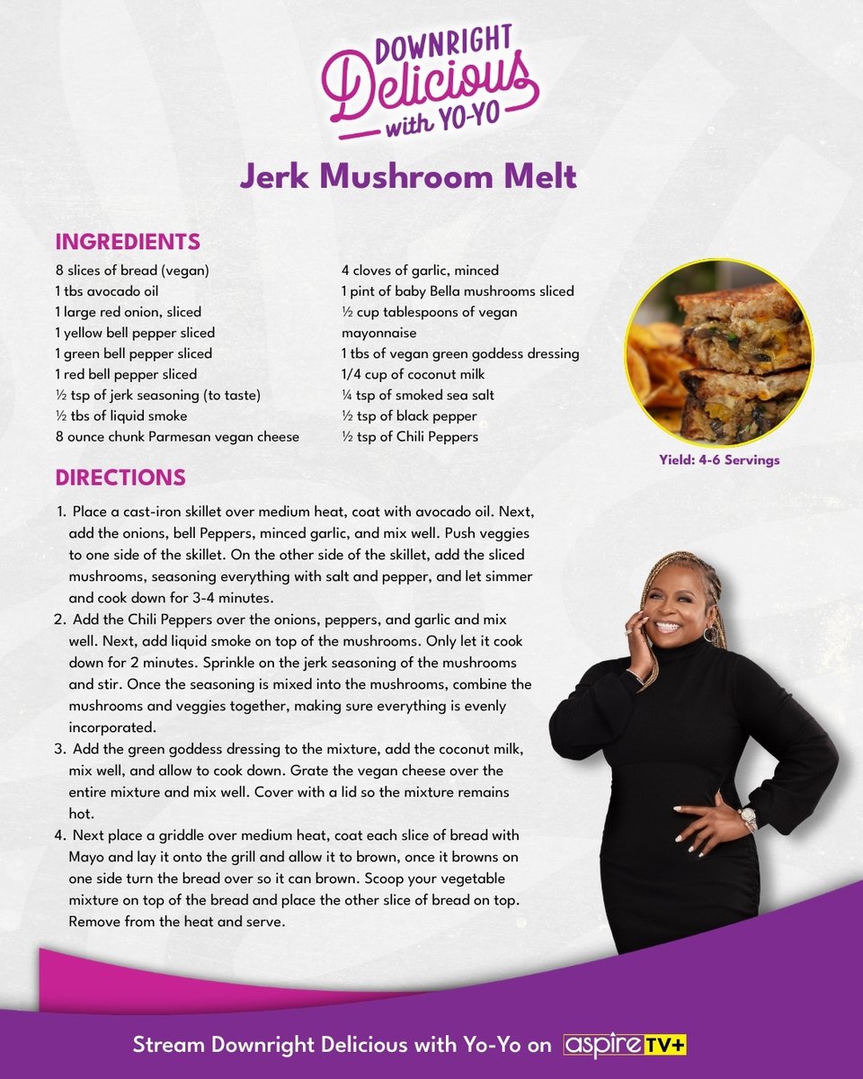 TVaspire's tweet photo. Save these recipes for later! 🤤

Create these recipes with Yo-Yo! Stream Downright Delicious with Yo-Yo on aspireTV+. 🔗 in bio!

#aspireTV | #DownrightDelicious | #YoYo | #Recipes https://t.co/MIHav1lGrC