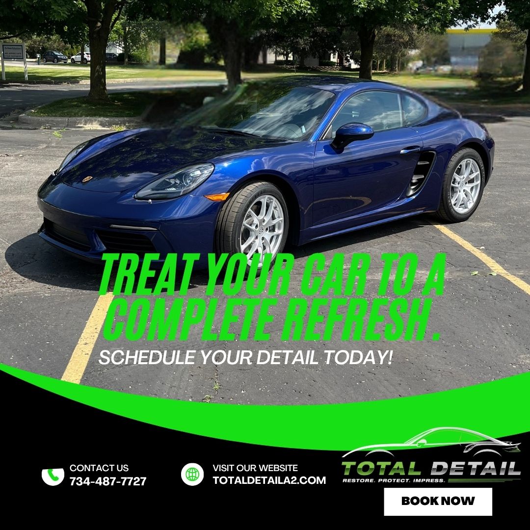 TotalDetailAA's tweet photo. Treat your car to a complete refresh. 🌟 Reserve your Ann Arbor detail today! https://t.co/Z25h45fSMt #CarDetailing #AnnArbor #CarCare https://t.co/oBe0yDRLEd