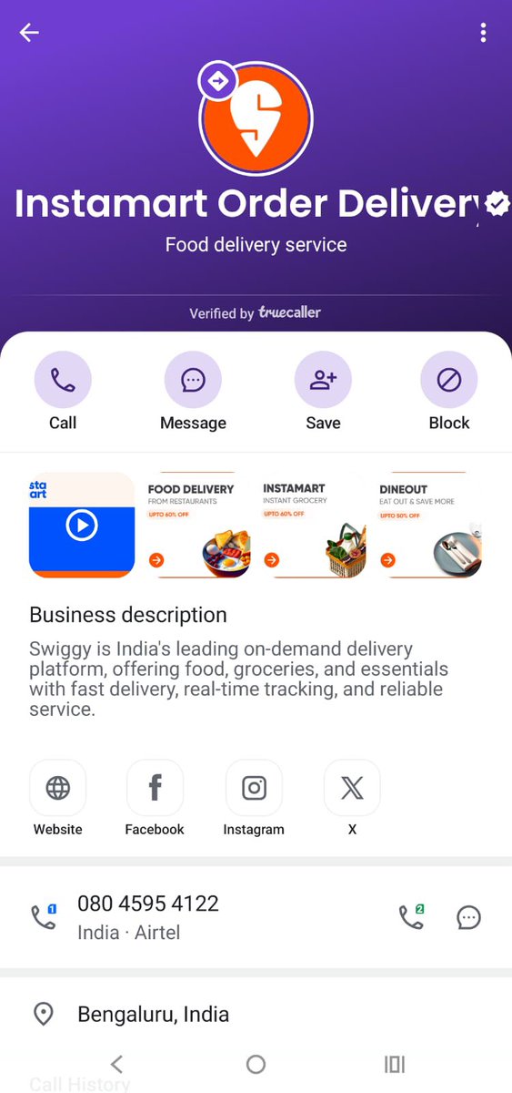 sarfaraz44's tweet photo. @SwiggyCares @instamart_it @Swiggy Fake customer care not responding after multiple calls 080-45954122 @instamart_it @Swiggy @SwiggyCares https://t.co/AYPlSlyw6r