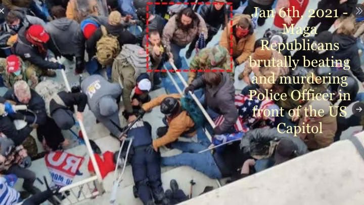 9thRedLion's tweet photo. @Democracy20500 @PaxAeterna If their #Gerrymandering and #VoterSuppression doesn’t work then we know what they will do next - launch another TERRORIST attack to overthrow our democracy like they tried on Jan 6th, 2021 when they brutally and savagely beat up over 170 POLICE OFFICERS. 

Rabid NAZI lunatics. https://t.co/29F2gqGZKE