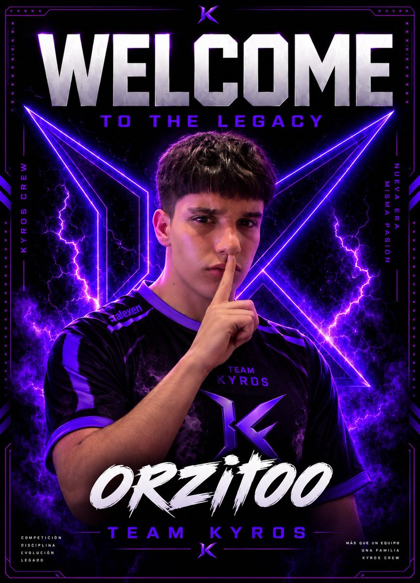 KYROS_ESPORTS's tweet photo. EL OBJETIVO ES SUYO.
 LOS KILLS, TAMBIÉN. ⚡️
🟣 ORZITOO
 SMG OBJETIVO / SLAYER

WELCOME TO KYROS.
#KYROS #COD #Esports https://t.co/aizWPC5Djj