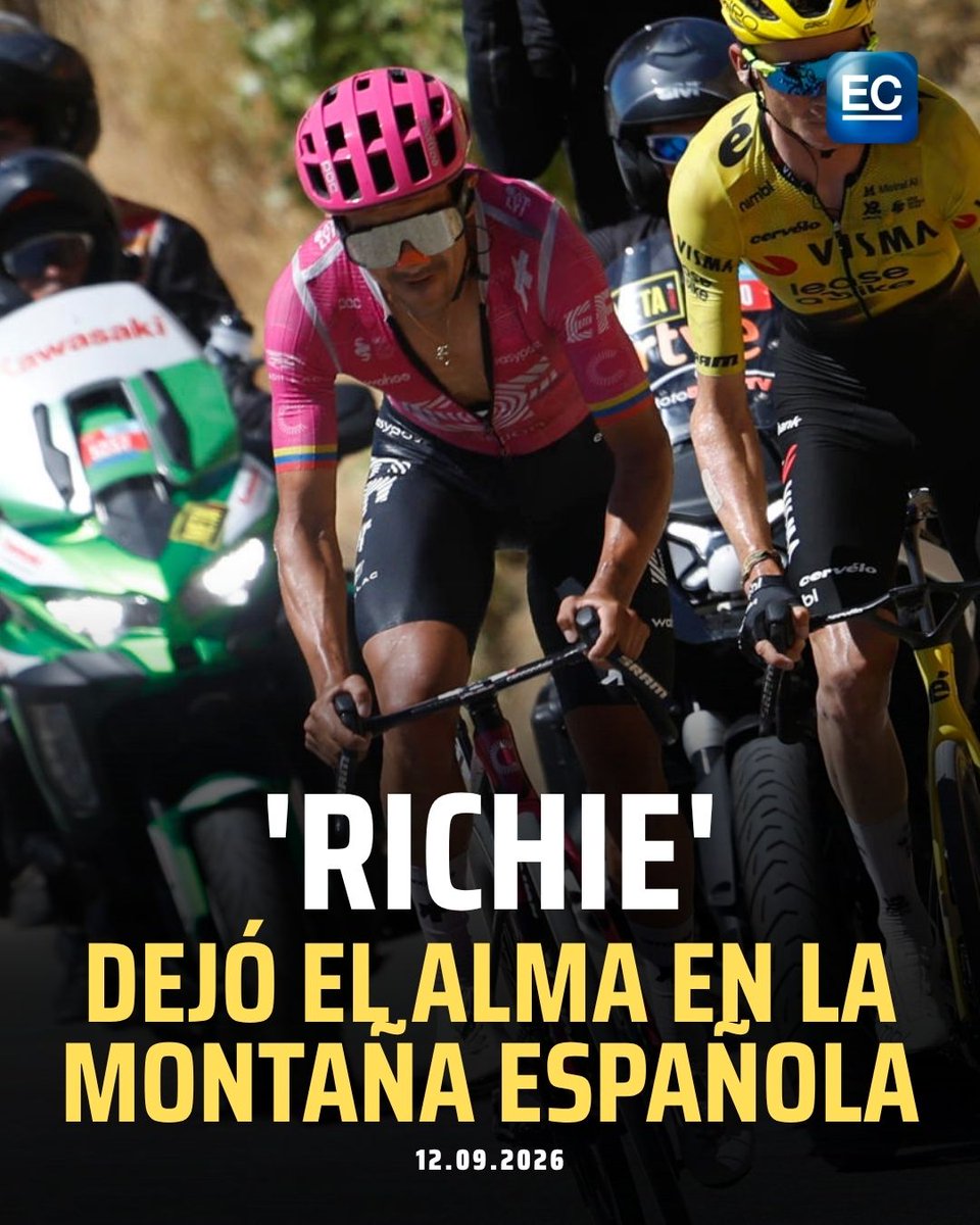 elcomerciocom's tweet photo. https://t.co/6I6rNR3dV7 🚲 (Video) Richard Carapaz luchó, pero no alcanzó el podio de la Vuelta a España https://t.co/7n4ek9WdoX