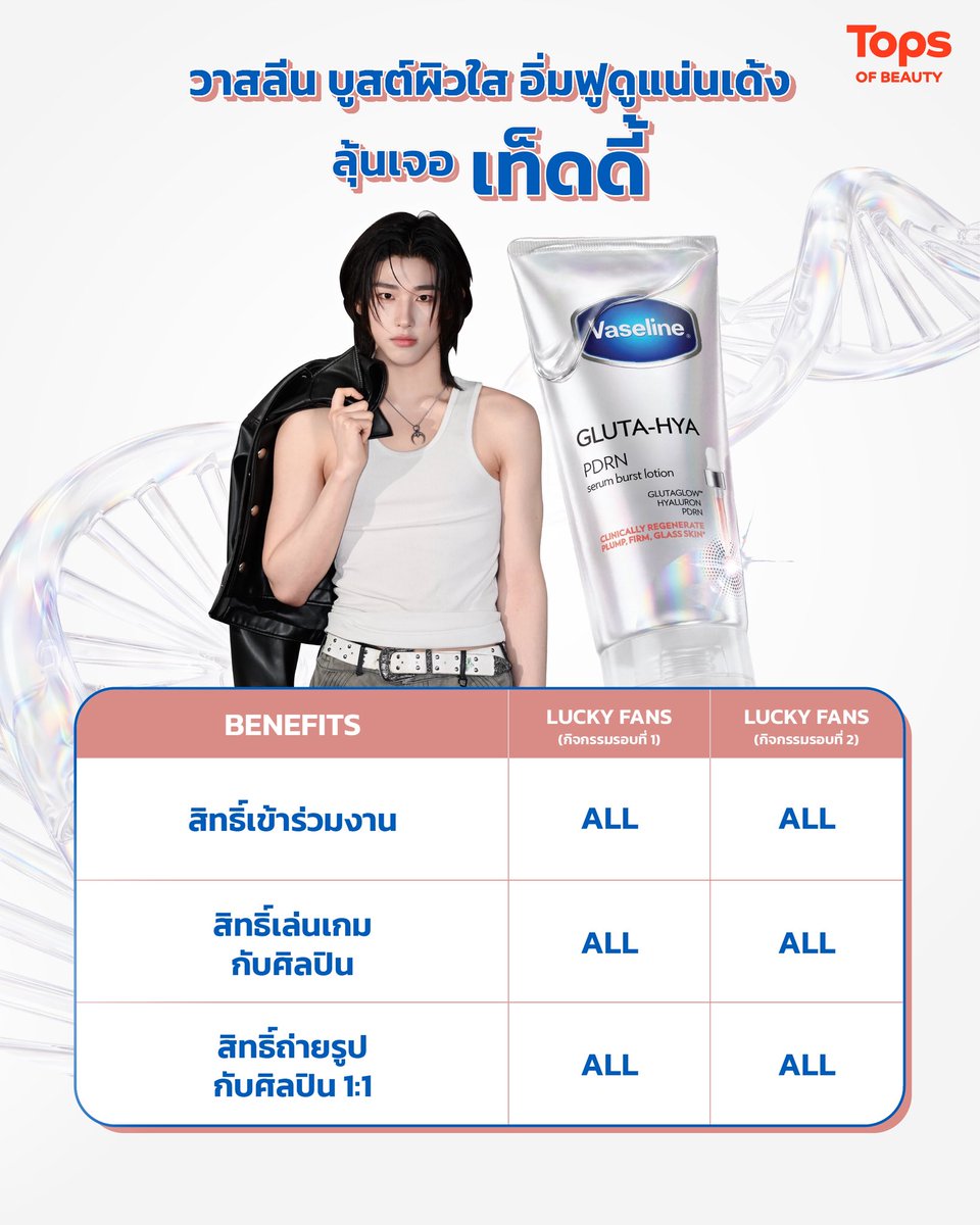 teddyyy_____s's tweet photo. แค่ช้อปผลิตภัณฑ์ Vaseline เพื่อผิวสวยสุขภาพดี ก็มีสิทธิ์ลุ้นมาเจอเท็ดดี้แบบใกล้ชิด พร้อมถ่ายรูป 1:1 ด้วยกัน !!

📍กติกาง่าย ๆ
 เพียงซื้อผลิตภัณฑ์บำรุงผิวโลชั่นเซรั่ม Vaseline ชนิดและขนาดใดก็ได้ โดยในใบเสร็จต้องมี Vaseline Gluta-Hya PDRN Serum Burst Lotion ขนาดใดก็ได้ อย่างน้อย 1 ชิ้น
✨ ครบทุก 499 บาทต่อ 1 ใบเสร็จ รับ 1 สิทธิ์
✨ เขียนชื่อ-นามสกุล และเบอร์โทรศัพท์ลงบนใบเสร็จ พร้อมลงทะเบียนและตอบคำถาม
✨ ไม่จำกัดจำนวนใบเสร็จ 

🩶 20 คำตอบที่โดนใจกรรมการ จะได้รับสิทธิ์เข้าร่วมกิจกรรมสุดพิเศษ เล่นเกม และถ่ายรูปแบบใกล้ชิดกับ “เท็ดดี้” 

ร่วมสนุกได้ 2 รอบ

📍 กิจกรรมรอบที่ 1 : 12–27 กันยายน 69 เวลา 23.59 น.
 ช้อปสินค้าได้ที่ Tops ทุกสาขา และ Tops Online
ประกาศรายชื่อผู้โชคดี วันที่ 30 กันยายน 69 เวลา 16.00 น.
 ทาง Facebook Story: Vaseline Thailand และทางอีเมลของผู้โชคดี
ลงทะเบียนใบเสร็จและดูรายละเอียดเพิ่มเติมได้ที่ : https://t.co/LjHlmIc3Je

📍 กิจกรรมรอบที่ 2 : 1–4 ตุลาคม 69 เวลา 12.00 น.
 ช้อปสินค้าได้ที่บูธวาสลีนในงาน Tops of Beauty ณ เซ็นทรัล ปิ่นเกล้า เท่านั้น
ประกาศรายชื่อผู้โชคดี วันที่ 4 ตุลาคม 69 ณ บริเวณเวทีกิจกรรม

มาหาเท็ดดี้กันนะคั้บบบ รอเจอทุกคนนะะะ 🧸🙆‍♂️♥️♥️♥️

#VaselineThailand #VaselinexTeddy #TOPSTHAILAND #Topsofbeauty2026 #teddyyy