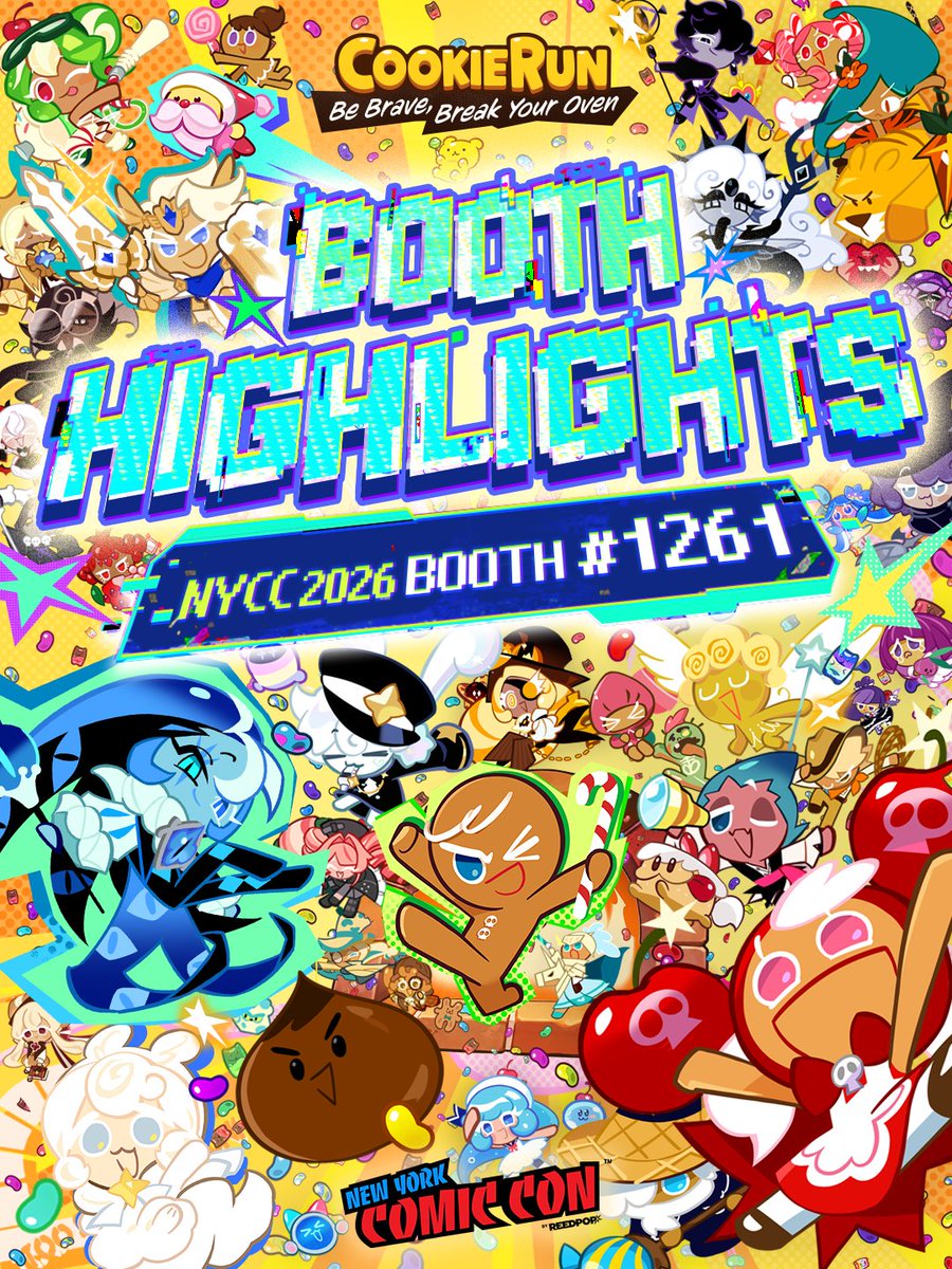 CRKingdomEN's tweet photo. There's plenty to check out at the #CookieRun booth so make sure you stop by! 🤩
🗽 #NYCC pre-launch items
💥 New #CookieRunBraverseTCG products
🪙 $5 Lucky Draw
🃏 Meet #ShadowMilkCookie

📍 New York Comic Con 2026
📅 October 8–11, 2026
📌 Javits Center · Booth #1261

· Daily quantities are limited for select items.

#CookieRunKingdom #CookieRunInNY