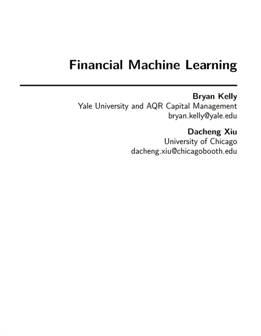 Quant Science on X: "Financial Machine Learning (159 page PDF) Download ...