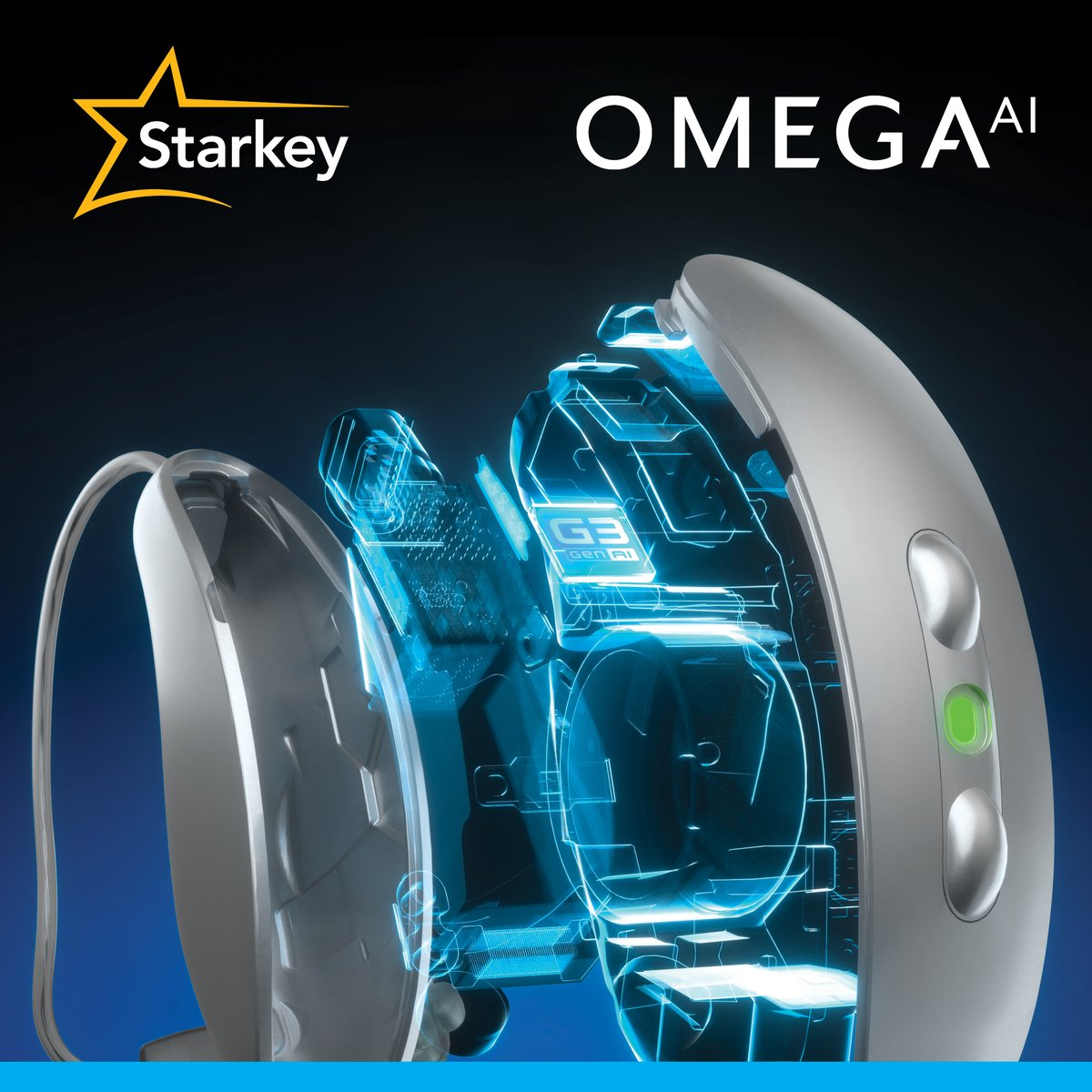 starkeyhearing's tweet photo. Why settle for ordinary when you can have extraordinary? Omega AI combines industry-leading AI, a discreet design, up to 51 hours of battery life, enhanced Auracast™ connectivity, and 10x greater durability for confidence all day long.

#OmegaAI #HearingTechnology https://t.co/AEX9Y6XOhD